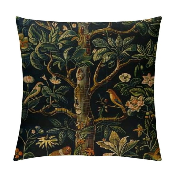 COMIO Throw Pillow Cover William Tree of Life Morris Vintage Floral Pre Raphaelite Home Decor Pillowcase Lumbar Pillow Case Cushion Cover for Sofa Couch Bed