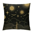 thumbnail image 1 of COMIO  Throw Pillow Covers Antique Golden Sun Crescent Moon and Stars Over Blue Black Decor Pillow Cases Home Decorative Square Pillowcases, 1 of 5