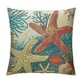 thumbnail image 1 of COMIO Throw Pillow Covers Beach Starfish and Summer is My Happy Place Decorative Pillow Cases Home Decor Square Pillowcases, 1 of 5