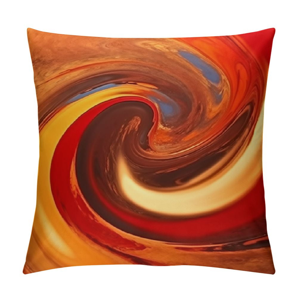 COMIO Throw Pillow Covers Burnt Orange Abstract Red Tan Funky