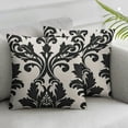 thumbnail image 1 of COMIO Throw Pillow Covers Case Decorative Damask Art Black and Cream Decorative Pillowcase Cushion Cover European Size Double Sided Design Printed,2 pcs White, 1 of 6