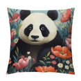COMIO Throw Pillow Covers Cute Animal Panda Flower Square Pillow Covers
