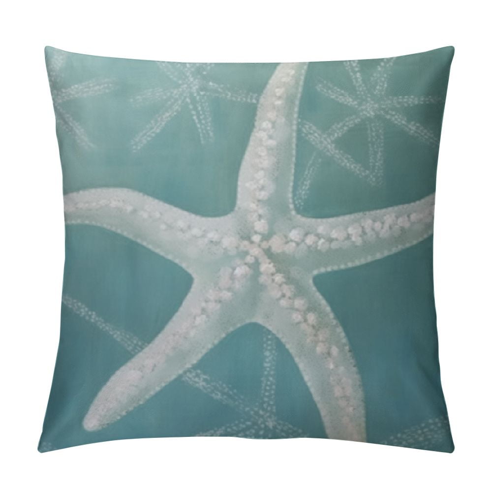 QZHH Throw Pillow Covers Pillow Covers Decorative Pillow Covers Blue ... - Coastal Textured Throw Pillow Cover Design