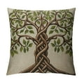 thumbnail image 1 of COMIO  Throw Pillow Covers Design Floral Green Knot Round Ornament Celtic Brown Tree Roots Life Nature Leaves Modern Textures Cushion Pillow Covers for Couch Car Bedroom Decoration, 1 of 5