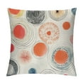 thumbnail image 1 of COMIO Throw Pillow Covers Doodle Circles Cushion Covers Abstract Pattern With Doodle Black Orange Gray Circles Randomly Distributed Home Decorative Throw Pillowcases For Patio Sofa Couch, 1 of 5