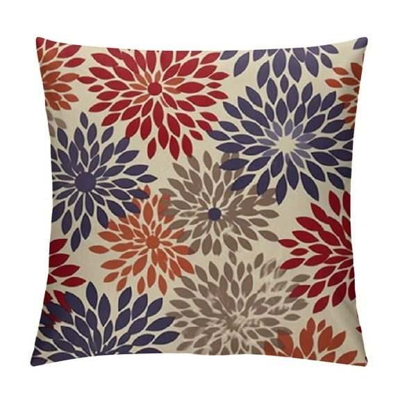 COMIO  Throw Pillow Covers Home Decor Floral Blue Plant Butterfly Leaves Pillow Cases Decorative Outdoor Cushion Couch Sofa Pillowcases