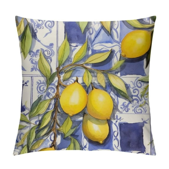 COMIO Throw Pillow Covers Lemon Grape Pattern Square Pillowcase for Home Decor Sofa Car Bedroom Pillow case