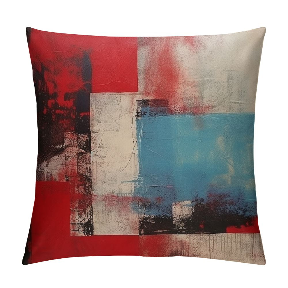 COMIO Throw Pillow Covers Modern Abstract Painting Red Brown and Gray