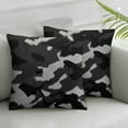 thumbnail image 1 of COMIO Throw Pillow Covers Modern Military Dark Grey Camo Black Modern Military Urban Repeat Gray Soldier Dark Army Backdrop for Couch Living Room Set of 2 White, 1 of 6