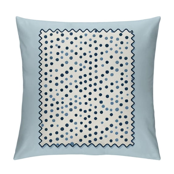 COMIO Throw Pillow Covers Navy Paint Hand Drawn Blue Watercolor Polka Dot Watercolour Decorative Square Pillowcases Cushion Cover White
