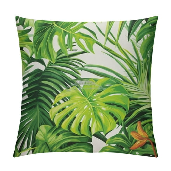 QZHH Throw Pillow Covers Palm Tree Tropical Leaf Square Pillowcase for Home Decor Sofa Car Bedroom Pillow case
