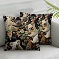 thumbnail image 1 of COMIO Throw Pillow Covers,Pillow Cases, 2Pcs,Jungle Animal Plant Flower Pattern White, 1 of 6