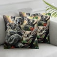 thumbnail image 1 of COMIO Throw Pillow Covers,Pillow Cases Standard Size Jungle Animal Plant Flower Pattern White, 1 of 6