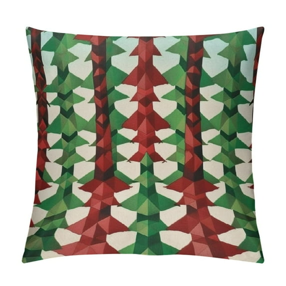 COMIO Throw Pillow Covers,Pillowcase Decor for Couch Sofa Bedroom Car Living Room,Christmas Tree Seamless Pattern