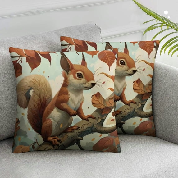 COMIO Throw Pillow Covers,Pillowcases,Pillow Cases,Animal Jungle Leaf, 2-Pc White