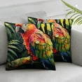 thumbnail image 1 of COMIO Throw Pillow Covers,Pillowcases,Pillow Cases,Bird Parrot Tropical Flower, 2-Pc White, 1 of 6