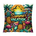 thumbnail image 1 of YANMS Throw Pillow Covers Pineapple Cocktail Coconut with Lime Hibiscus Flowers and Palm Leaves Horizontal Banner for Living Room Bedroom Sofa White, 1 of 5