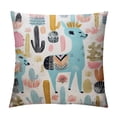 thumbnail image 1 of COMIO  Throw Pillow Covers Pink Blue Green Cute Cartoon Alpaca and Colorful Cactus Decorative,Cushion Case for Home Sofa Chair Car for Men Women, 1 of 5