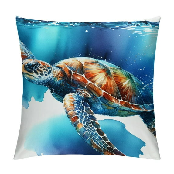 COMIO Throw Pillow Covers Sea Turtle, Square Pillow Covers, Printing Sea Turtle Pillow Case, Pillowcase for Sofa Bedroom Living Room