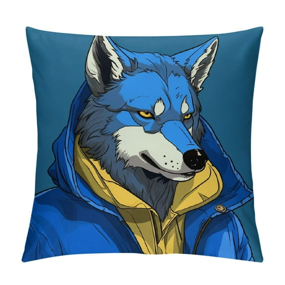 COMIO Throw Pillow Covers,Wolf Under Moon Cushion Covers for Living,Bedroom,for Couch, Sofa, Chair