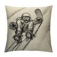 thumbnail image 1 of MLJA Throw Pillows Cover Winter Ski Snowboard Board Sketch Sports Recreation Drawing Equipment Extreme Snow Jumping Cushion Case for Fall Home Decor, 1 of 5