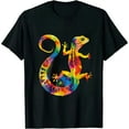 thumbnail image 1 of COMIO Tie Dye Gecko Rainbow Print Lizard Pet Hippie Peace Gift T-Shirt, 1 of 3
