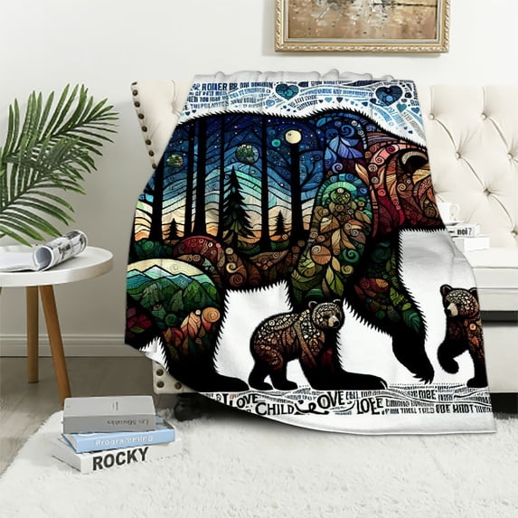 YANMS To Blanket from Dad, Gifts for Daughter from , Bear Blanket for Daughter, Idea Gift for Daughter Birthday Christmas Idea Gifts, Super Soft Flannel Throw Blanket
