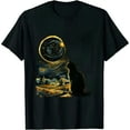thumbnail image 1 of COMIO Total Solar Eclipse 2024 Van Gogh Starry Night Cat Men Women T-Shirt, 1 of 3
