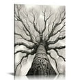 thumbnail image 1 of COMIO Tree Canvas Wall Art Framed:  Abstract Silver Gray Pictures Nature Tree of Life Painting Maple Blossom Landscape Prints Modern Hand Painted Large Artwork for Living Room Bedroom Dining Room, 1 of 4