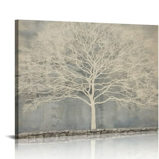 Arts on sale Tree of Life Canvas Wall Art Hand Painted Grey White Beige Paintings Modern