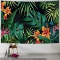COMIO Tropical Banana Leaves Tapestry Green Palm Leaf Jungle Yellow