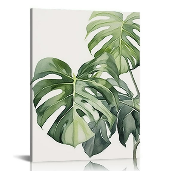 COMIO Tropical Botanical Canvas Wall Art Prints Palm Banana Monstera Green Leaf Wall Decor Canvas Pictures Watercolor Modern Canvas Artwork Minimalism Wall Art Prints Wall Decor.