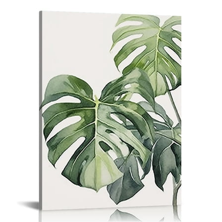 COMIO Tropical Botanical Canvas Wall Art Prints Palm Banana Monstera Green Leaf Wall Decor Canvas Pictures Watercolor Modern Canvas Artwork Minimalism Wall Art Prints Wall Decor.