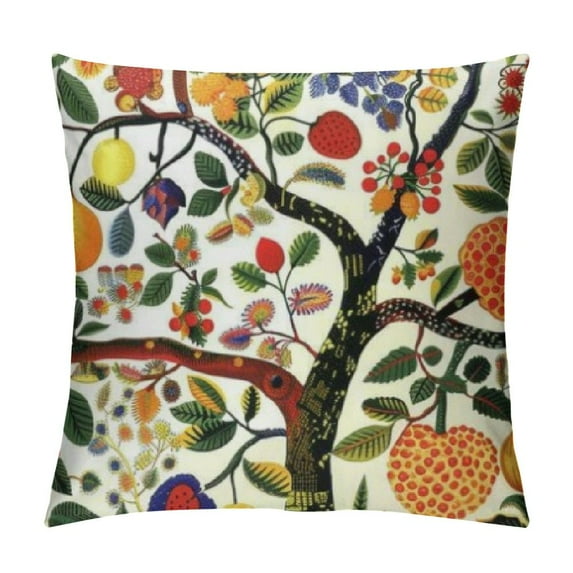 YANMS Tropical Fruits Floral Throw Pillow Covers Designer Decorative Pillow Case Square Pillowcase Cushion Cover for Home Decor Indoor/Outdoor Sofa Living Room Couch Bed
