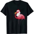 thumbnail image 1 of COMIO Tropical Pink Flamingo Christmas In July Summer Palm Tree T-Shirt, 1 of 3