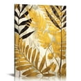 thumbnail image 1 of COMIO  Tropical Plant Canvas Wall Decor Gold Palm Leaf Picture Gold White and Gray Monstera Painting Artwork Modern Wall Art for Bathroom Bedroom Home Kitchen Ready to Hang, 1 of 5