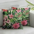 thumbnail image 1 of COMIO Tropical Throw Pillow Covers Tropical Leaves&amp;Flowers with Parrot Flamingo Bird Pattern Home Decorative Cushion Covers Pillowcase White, 1 of 6