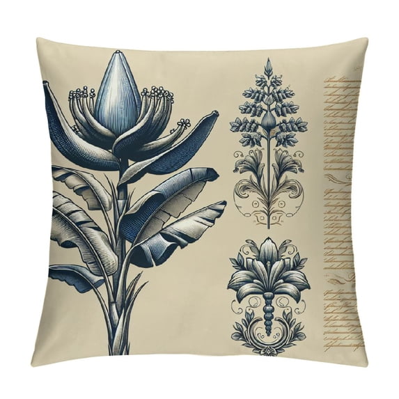 COMIO Tropical Trees Throw Pillow Covers Retro Boho with Green Palm Banana Tree Print Pillow Cases Summer Exotic Plants Cushion Covers for Sofa Couch Car Bedroom Home Decor White