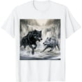 thumbnail image 1 of COMIO Tropical Wolves Wolf Howling At Moon T-Shirt, 1 of 3