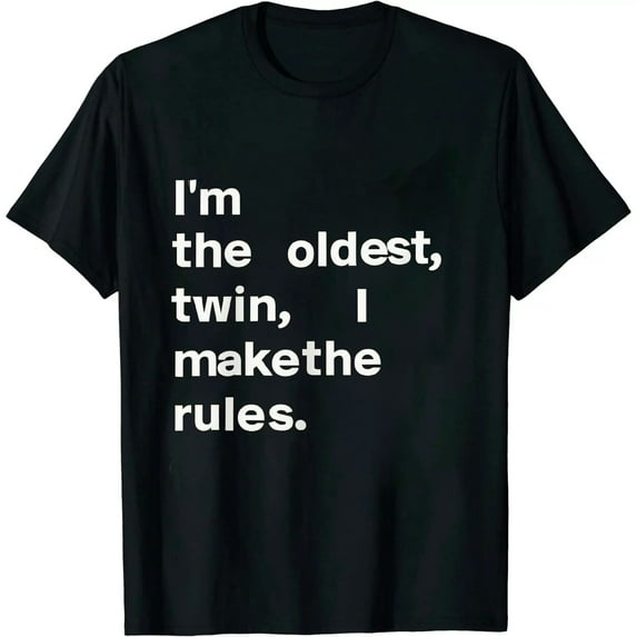 COMIO Twins Shirt Matching Birthday Sibling Oldest Twin T-Shirt