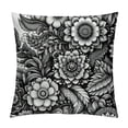 thumbnail image 1 of COMIO UPOOS Throw Pillow Cover Floral Vintage with Victorian Bouquet of Black Flowers on White Garden Roses Tulips Delphinium Petunia Decorative Pillow Case Home Decor Square Pillowcase White, 1 of 5
