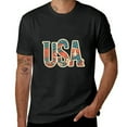 thumbnail image 1 of COMIO USA Patriotic American Flag Men's T-Shirt Black Fitted Black, 1 of 3