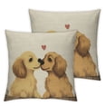 thumbnail image 1 of COMIO  Valentine's Day Gifts Pillow Covers Love Boop Kiss Decorative Throw Pillow Case, Wedding Gifts, Dog Lover Gifts, Golden Retriever Decor for Home Bedroom Living Room 2pc White, 1 of 6