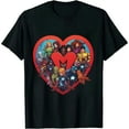 thumbnail image 1 of COMIO  Valentine's Day Group Shot Heart Mashup T-Shirt, 1 of 3
