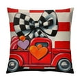 thumbnail image 1 of COMIO  Valentine's Day Pillow Covers Black and White Buffalo Plaids Polka Dot Red Heart with Bow Truck Love Anniversary Wedding Decoration Cushion Covers for Sofa Couch, 1 of 5