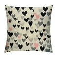 thumbnail image 1 of COMIO  Valentine's Day Pillow Covers Small Black Grey Hearts Decor White Throw Pillow Covers Valentine's Day Cushion Case Decoration for Sofa Couch, 1 of 5