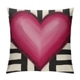 thumbnail image 1 of COMIO  Valentine's Day Pink Love Heart Decorative Throw Pillow Covers, Black White Buffalo Plaid Check Stripes Porch Outdoor Home Decor, Anniversary Wedding Farmhouse Cushion Case, 1 of 5