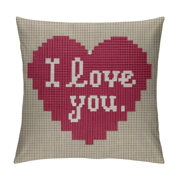 COMIO Valentines Day Pillow Covers Heart Lock Valentines Day Decorations, Love You More Than I Can Say Throw Pillow Covers for Couch, Valentines Day Gifts for Him/Her