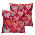 thumbnail image 1 of COMIO  Valentines Day Pillow Covers Set of 2, Red Love Heart Valentines Throw Pillows, Valentines Decor Pillowcase Anniversary Decorative Outdoor Square Cushion Case for Sofa Couch, 1 of 6