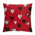 thumbnail image 1 of COMIO  Valentines Pillow Covers 18x18 Red Black Cream Love Hearts Decor Throw Pillows Case for Couch Anniversary Indoor Outdoor Decorative Cushion Cases for Sofa Bed Decorations, 1 of 5